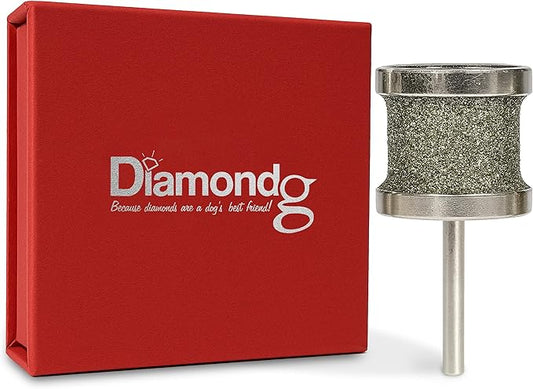 Diamondg Dog Nail Grinder Bit, 1 Pack - Compatible with Dremel, Diamond Bit for Pet Nails with 60 Grit Body & 120 Grit Polishing Bowl - Ideal for Large Dogs Over 30lbs., Standard Big Casey