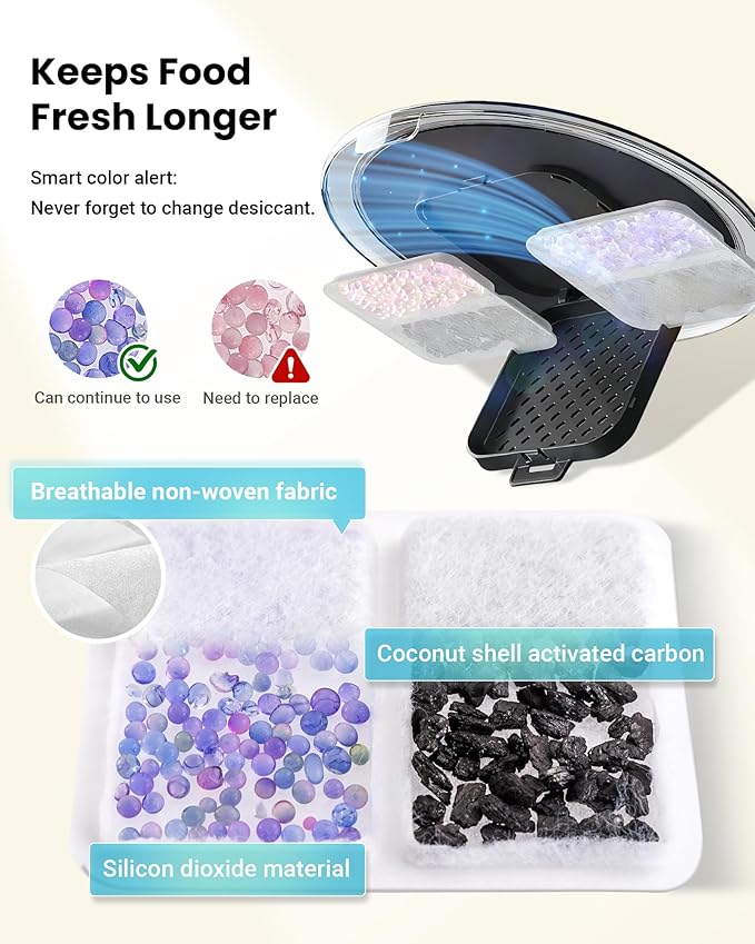 Automatic Cat Feeder for 3 Cats, 6L/25 Cup Cat Food Dispenser with Strong Anti-Jam System, Dual-Effect Desiccant, Smart WiFi App Control Pet Feeder, Automatic Dog Feeder, Gifts for Christmas