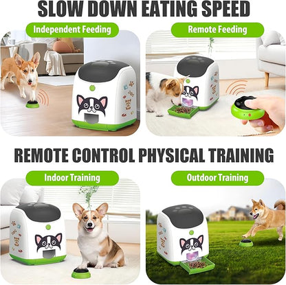 Dog Puzzle Feeder Toy – Remote Control Automatic Treat Dispenser with Light, Interactive IQ Training Slow Feeder, Large Capacity for All Dog Breeds