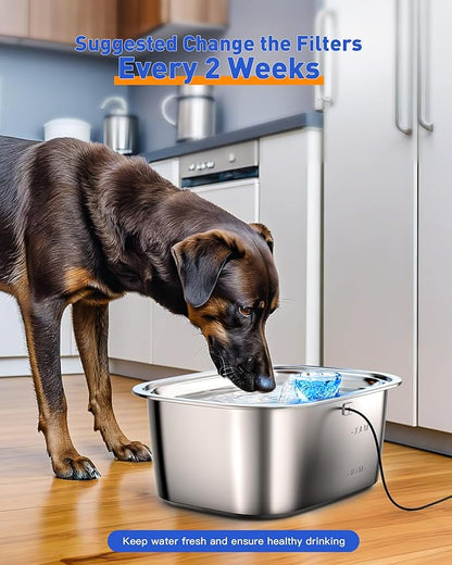 Dog Water Fountain Filters Replacement 4 Packs, 2 Months Set of Replacement Filter with 2 Sponges for PETNF Large Pet Dog Water Fountain Bowl Dispenser, Compatible with D2223/D2341/D2322/D2419 Models