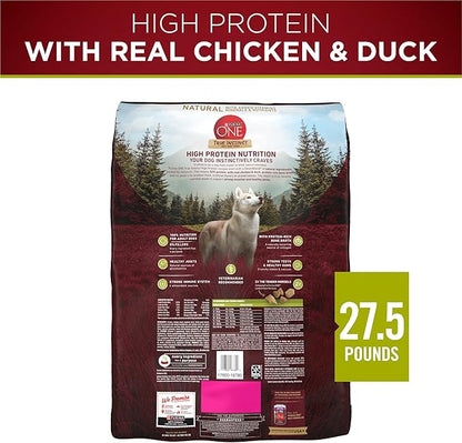 Purina ONE True Instinct High Protein Dry Dog Food Formula with Real Chicken and Duck Natural with Added Vitamins and Minerals Dog Food - 27.5 lb. Bag