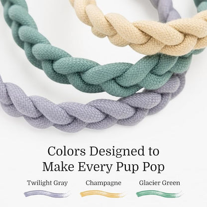 2025 New Edition, Fei & Eve Hand-Braided Dog Leash, 4FT | SP Cotton Material | Heavy Duty Training | Comfort Grip Handle for Small/Medium/Large Dogs, Green