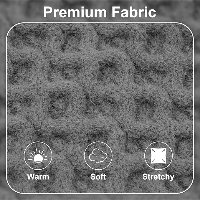 Large Dog Sweater, Fall Winter Warm Turtleneck Pullover, Thick Soft Stretchy Knit for Sensitive Skin, Fleece Christmas Sweaters for Dogs Girl Boy Easy on, Grey L