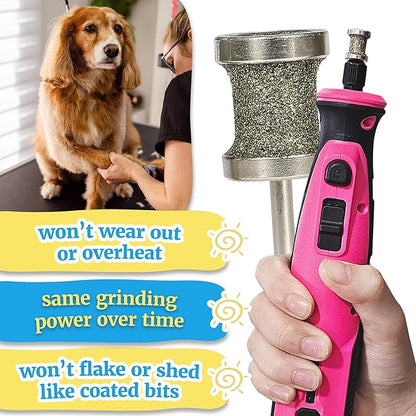 Diamondg Dog Nail Grinder Bits, 2 Pack - Compatible with Dremel, Diamond Bits for Pet Nails, Ideal for Small and Large Dogs (Standard Little Lola & Standard Big Casey)