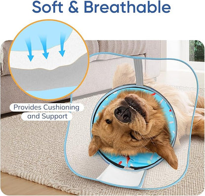 Supet Raised Sponge Dog Cone Collar Alternative After Surgery, Soft Dog Cone for Small Medium Large Dogs to Stop Licking, Pet Neck Donut Collar After Surgery