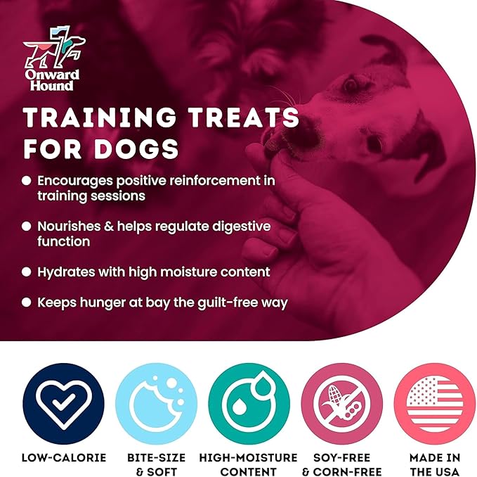 Onward Hound Training Treats for Dogs - Soft Bison - Low Calorie Dog Training Treats for Sensitive Stomachs with Single Source Premium Protein, Corn Free, & Soy Free Formula - 4 oz