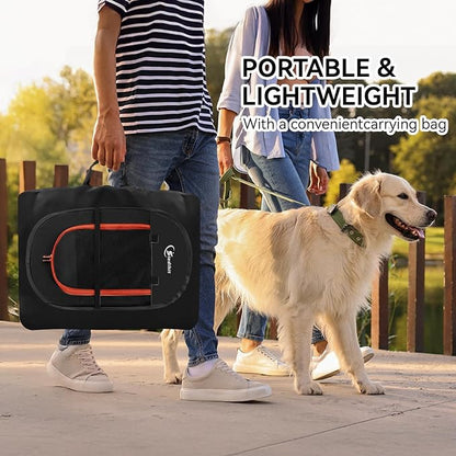 Dog Playpen, Medium Puppy Pet Playpen, Dog Crate Tent Cage Indoor/Outdoor, Portable Pop Up Dogs Kennel Playpen with Carrying Case for Dogs/Cats/Rabbitss, Black