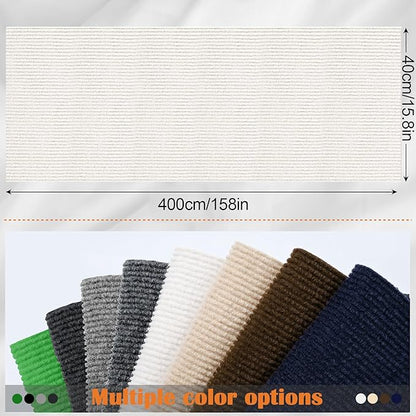 Cat Scratch Furniture Protector - 158" x 15.8" Trimmable Self-Adhesive Cats Claws Scratch Pads, DIY Cat Climbing Couch Protector for Scratch Post Cat Tree Replacement Indoor (Cream White)
