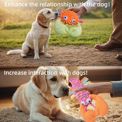 MIXCOTIA 5 Pack Dog Squeaky Toys Bulk Set,Puppy Teething Chew Pet Dog Toy for Small Medium Dogs,Soft Plush Stuffed Crinkle Sound Interactive Fun for Puppy