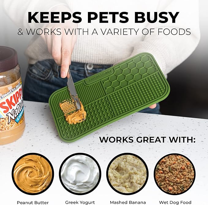 Pup Culture Dog Lick Mat for Dogs, Feeding Pad for Anxious Pets Plus 4 Different Puzzles for Mental Stimulation for Dogs - Supports Mental, Dental, and Digestive Health, Bite Resistant and Heavy Duty