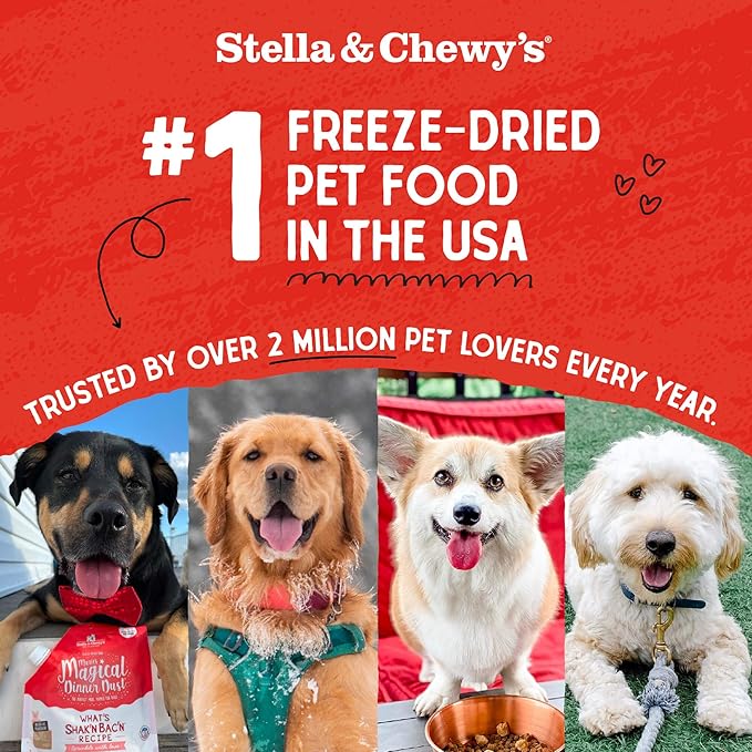 Stella & Chewy's Freeze-Dried Raw Beef Meal Mixers- Dog Food Topper and Mixer - Made with 95% Grass-Fed Beef, Organs & Bone - Perfect for Picky Eaters - Grain-Free - 1 oz (Pack of 2)
