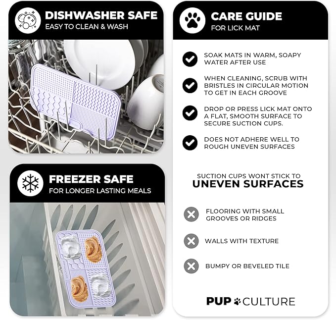 Pup Culture Dog Lick Mat for Dogs, Feeding Pad for Anxious Pets Plus 4 Different Puzzles for Mental Stimulation for Dogs - Supports Mental, Dental, and Digestive Health, Bite Resistant and Heavy Duty