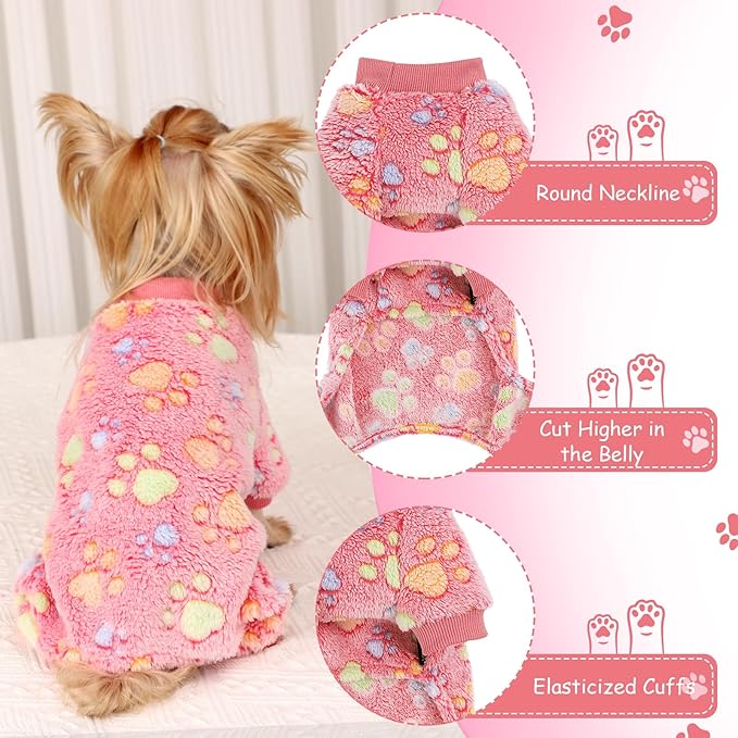 Dog Sweaters for Small Dogs Winter Pet Clothes Puppy Clothes Boy Girl Fleece Small Dog Pajamas Jumpsuits Doggie Outfits for Chihuahua Yorkie Cat Apparel