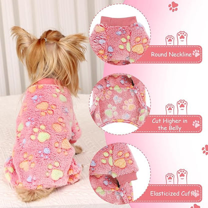 Dog Sweaters for Small Dogs Winter Pet Clothes Puppy Clothes Boy Girl Fleece Small Dog Pajamas Jumpsuits Doggie Outfits for Chihuahua Yorkie Cat Apparel