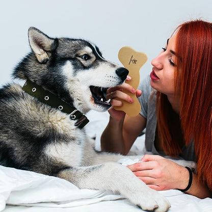 Wildfang® Leather Dog Toy, Large - Leather Bone for Teething Dog, Dental Toys for Puppies, Training for Chewing Muscles, Puppy Chew Bones for Light or Medium Chewers (for Dogs Over 33 lbs), Pack of 1