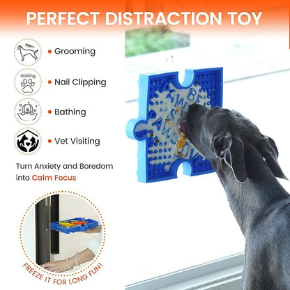 HowGo Puzzle Slow Feeder Lick Mat for Dogs, 38+ Suction Cups | Non-Slip Heavy Duty Maze Enrichment Bowl BPA-Free Silicone | Reduce Boredom Anxiety Free Combination (1PC, Yellow)