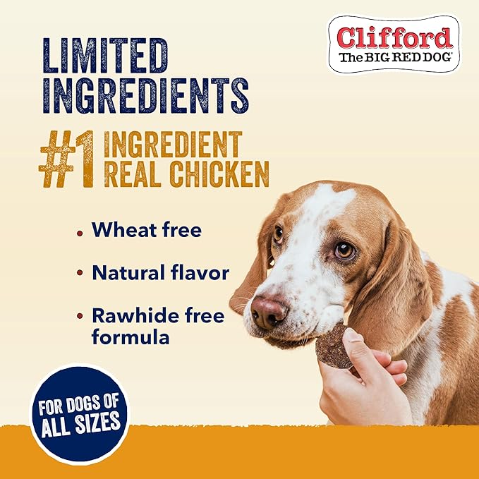 Clifford The Big Red Dog Soft Training Treats for Puppies and Dogs – Healthy, High Protein, Grain Free, Soft Puppy Treats for Small Dogs and Large – Real Chicken Mini Meatballs – 24oz