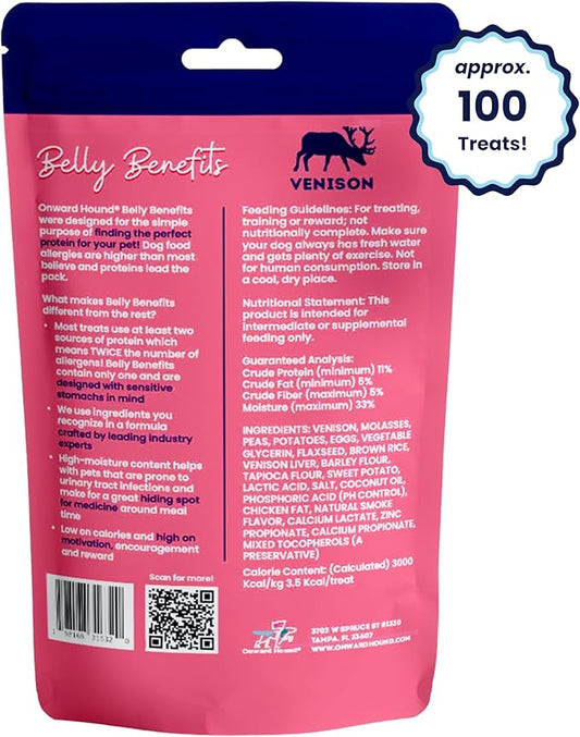 Onward Hound Training Treats for Dogs - Soft Venison - Low Calorie Dog Training Treats for Sensitive Stomachs with Single Source Premium Protein, Corn Free, & Soy Free Formula - 4 oz