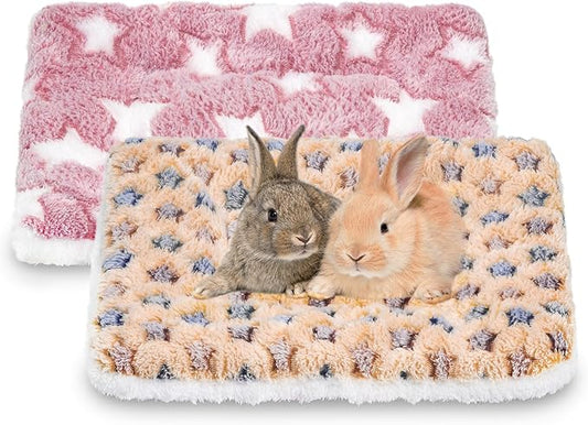 YedsIntu 2 Pcs Guinea Pig Bed, Washable Rabbit Bunny Bed Mat Warm Small Animal Bed Pad Guinea Pig Pillow Pet Bed Mat for Chinchilla Hedgehog Ferret (13.7" x 10.6")