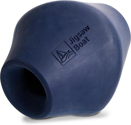 Stuffable Enrichment Dog Toy – Extra Firm Natural Rubber Treat Dispenser for Large Dogs, Irregular Shape, Blue, Bully Stick Compatible