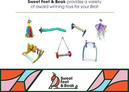 Sweet Feet and Beak Comfort Grip Safety Perch for Bird Cages - Pedicure Perch for Birds to Keep Nails and Beaks in Top Condition - Safe Easy to Install Bird Cage Accessories - M 8.5"