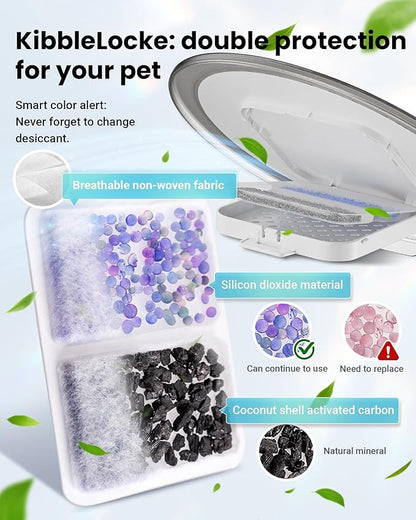 Vacqueen Automatic Cat Feeder for 3 Cats, 6L/25 Cups Smart WiFi Pet Feeder, Strong Anti-Jam System, Dual-Effect Desiccant Cat Food Dispenser, with 10S Voice Recorder for Cats and Small Dog(White)