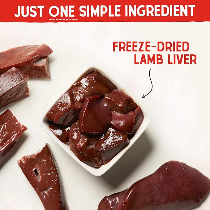 Stella & Chewy's Freeze-Dried Raw Lamb Liver Dog Treats - Single Ingredient, No Additives - Premium Training Treats - Perfect For Picky Eaters - 3oz Bag