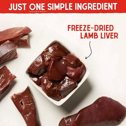 Stella & Chewy's Freeze-Dried Raw Lamb Liver Dog Treats - Single Ingredient, No Additives - Premium Training Treats - Perfect For Picky Eaters - 3oz Bag