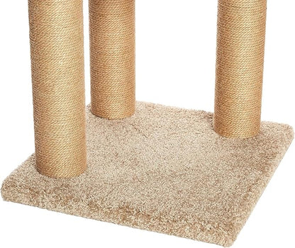 Amazon Basics Cat Tree - Multi-Level Climbing Activity Tower with Jute Rope Scratching Posts for Indoor Cats & Kittens, Medium (31.5" H), Beige