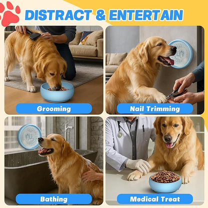 Pawinner 2 Pack Dog Lick Bowl, Freeze Lick Mat for Dogs, Non-Slip Slow Feeder Licking Bowl with Suction Cups, Food Grade Silicone, Enrichment Puzzle Feeder for Distraction