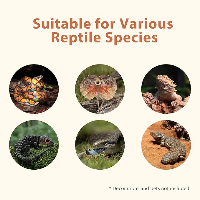 50 Gallon PVC Reptile Enclosure, RepWild 36"x18"x18" Terrarium/Tank with Heavy-Duty Screen Top, Glass Sliding Doors & Lock for Bearded Dragons, Ball Python, Geckos, Lizards