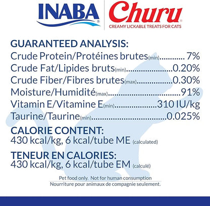 INABA Churu Cat Treats, Grain-Free, Lickable, Squeezable Creamy Purée Cat Treat/Topper with Vitamin E & Taurine, 0.5 Ounces Each Tube, 20 Tubes, Chicken & Beef Variety Box