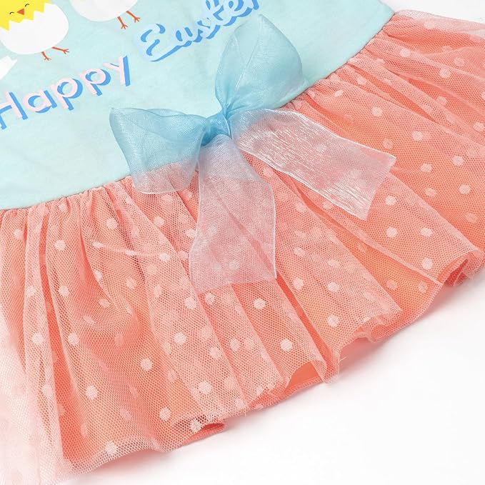 cyeollo Easter Dog Dresses Cute Cartoon Eggs Tulle Dress Holiday Dog Clothes for Small Dogs