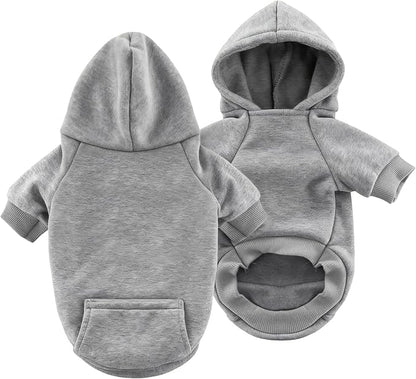 Idepet Pet Dog Hoodies Dog Clothes for Small Dogs Vest Chihuahua Clothes Warm Coat Jacket Autumn Puppy Outfits Cats Dogs Clothing(M,Grey)