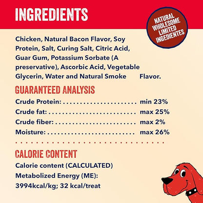 Clifford The Big Red Dog Soft Training Treats for Puppies and Dogs – Healthy, High Protein, Grain Free, Soft Puppy Treats for Small Dogs and Large – Real Chicken Sausage – 24oz