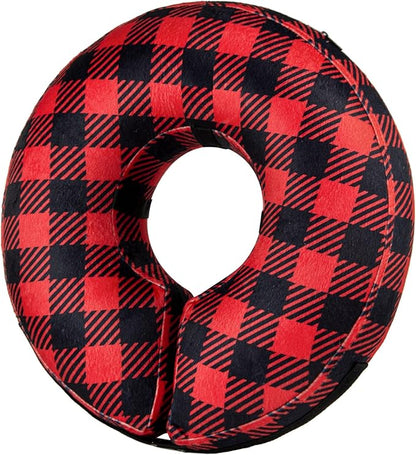 BENCMATE Inflatable Dog Cone Collar Alternative, Soft Dog Cone for Small Medium Large Dogs and Cats, Neck Recovery ECollar Donut Collar After Surgery (Small, Plaid)