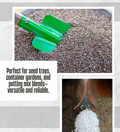 GROVE Chunky Perlite for Plants Indoor Bundle with Grow Bag Planter Black – Lightweight Mineral Soil Additive for Drainage, Aeration & Moisture Retention – Gift Set (3 Items)