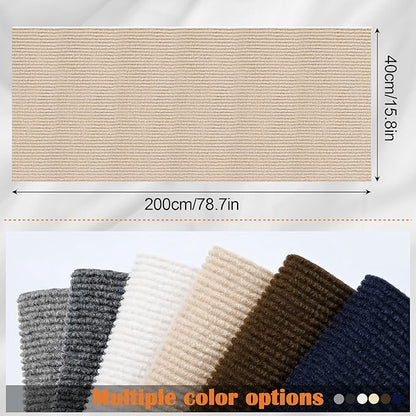 Cat Scratching Pad - 78.7" x 15.8" Trimmable Self-Adhesive Cats Claws Scratch Furniture Protector, DIY Cat Climbing Couch Protector for Scratch Post Cat Tree Replacement Indoor (Khaki)