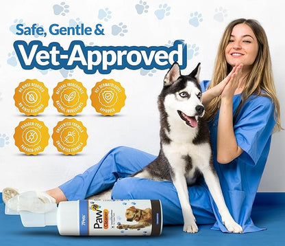 Paw Cleaner for Dogs & Cats | Gentle Dog Paw Washer | No Rinse Foaming | Unscented | Pet Foot Cleaner with Built-in Silicone Brush for Muddy Paws | Puppy & Kitten Paw Wash | 5 fl oz