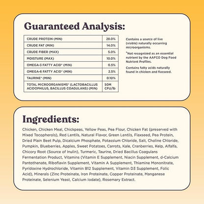 Bundle x Joy Golden Probiotic Dog Food Dry, Chicken, 4lb Bag, Allergy and Gut-Friendly Adult Kibble for Digestive Health with Cage-Free Chicken, 20 Plant Based Superfoods, Beef and Grain Free