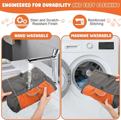 Dog Raincoat, Waterproof Dog Coat with Reflective Straps, Leash Hole & Polar Fleece Lining, Winter Snow Rain Coat for Small, Medium & Large Dogs, Warm, Windproof Vest Jackets