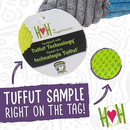 HuggleHounds Knottie Plush Dog Toy - Dog Stuffed Animal Toy, Puppy Toys, Squeaky Dog Toy for Small, Medium & Large Dogs, Durable Plush to Keep Them Busy - Giraffe, Large