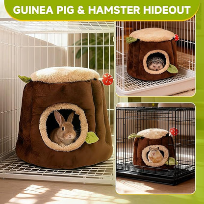 LYART Guinea Pig Hamster Bedding or Hideout for Mouse Mice Rat Ferret Bunny Fluff Bedding Bed House Cage Accessories, Dwarf Rabbits Hedgehog Bearded Dragon Warm Bedding Nest Cave, Washable (3.XL)