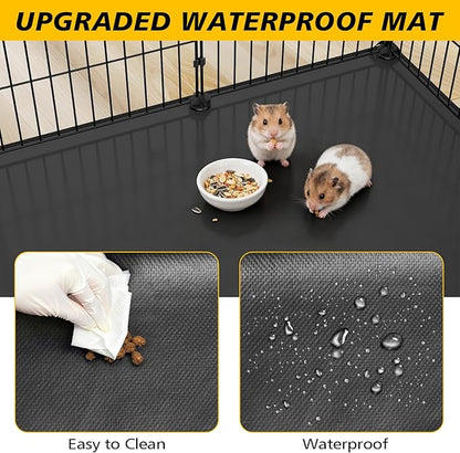 XiaZ Small Animal Playpen 26 Panels, Guinea Pig Cages with Waterproof Mat 47.2" x 23.6" x 23.6",Puppy Play Pen for Chicken,Pet Fence for Rabbit,Bunny,Ferrets,Hamsters,Hedgehogs Indoor