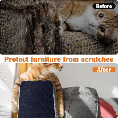 Cat Scratch Furniture Protector - 40" x 13.8" Trimmable Self-Adhesive Cats Claws Scratch Pads, DIY Cat Climbing Couch Protector for Scratch Post Cat Tree Replacement Indoor (Dark Blue)