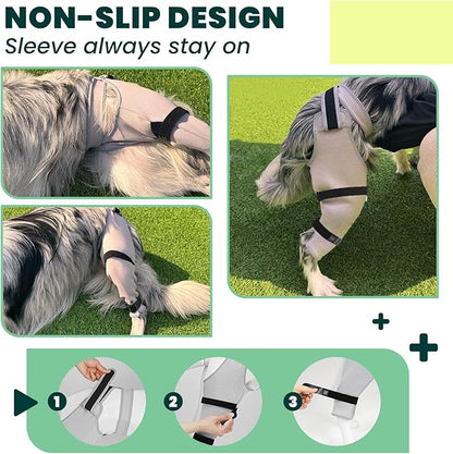Dog Rear Leg Sleeve to Prevent Licking - Single Recovery Sleeve for Back Hind Leg, Wound Recovery After Surgery for Torn ACL/CCL TPLO Surgery