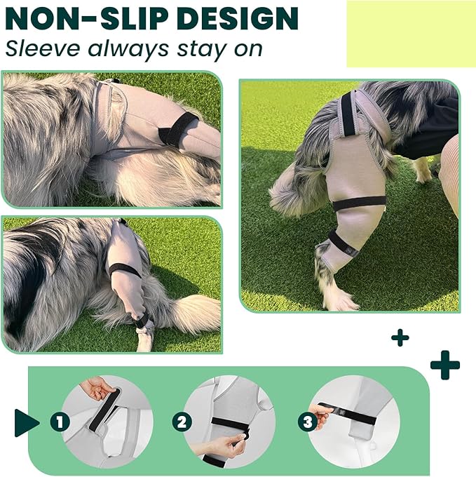 Dog Rear Leg Sleeve to Prevent Licking - Breathable Adjustable Durable Material - Single Sleeve for Back Hind Leg Wound Recovery ACL TPLO Surgery(Right-2XL)