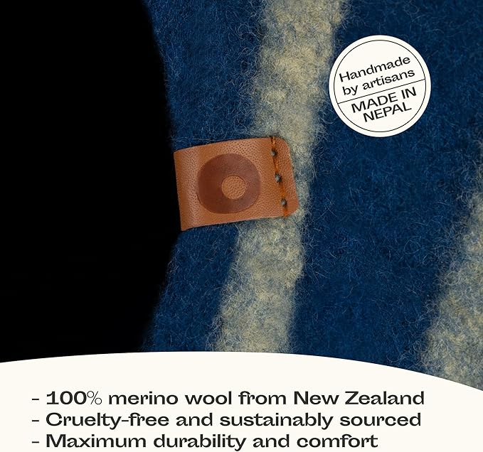 MEOWFIA Cat Cave – Premium Felt Cat Bed for Indoor Cats, Handmade 100% Merino Wool, Cat (Medium, Deep Azure)