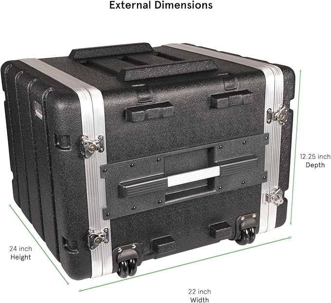 Stackable 17" Depth, 19" ABS Rack Flight Case (7U with Pull Handle)