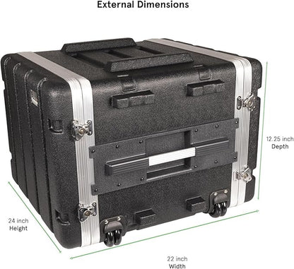 Stackable 17" Depth, 19" ABS Rack Flight Case (7U with Pull Handle)